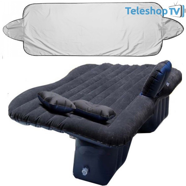 Saltea auto gonflabila Travel Bed, dimensiuni 138x85x45 cm + cadou parasolar parbriz