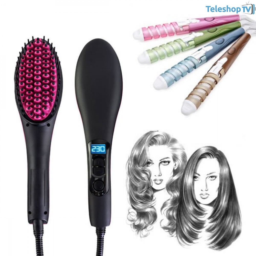 Placa Simply Straight Ondulator Par Ceramic Set Profesional Rezultate Garantate TeleshopTV