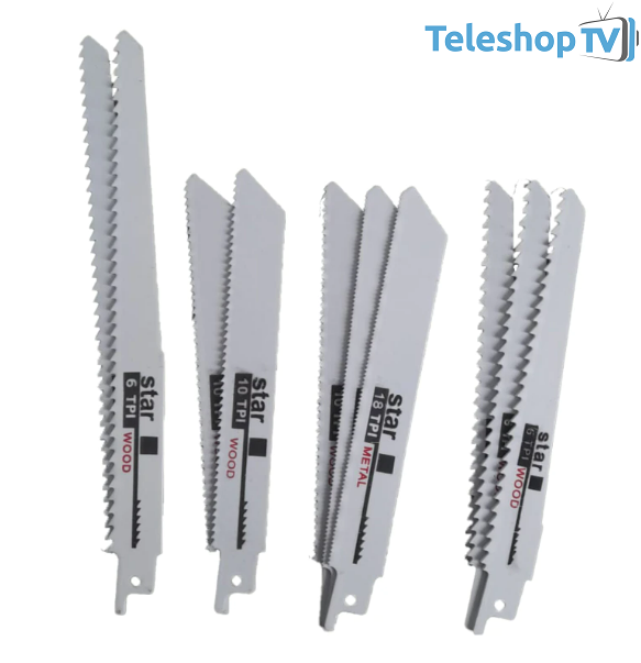 Set 10 panze fierastrau tip sabie. Metal si Lemn, lungimi diferite