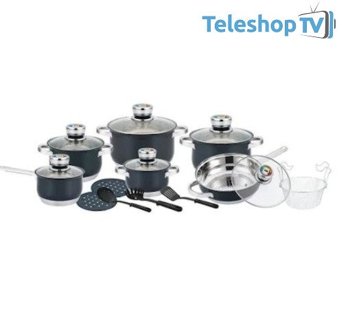 SET 18 PIESE INOX,9 STRATURI,INDUCTIE