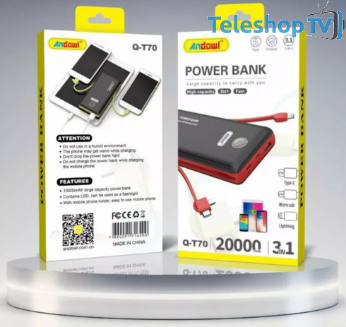 Baterie externa, 3 in 1, 20000mAh
