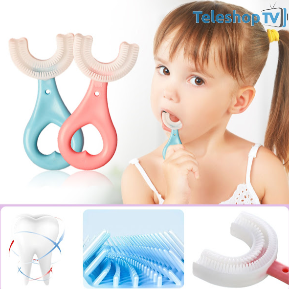 Periuta de dinti, silicon, pentru bebelusi, forma de U