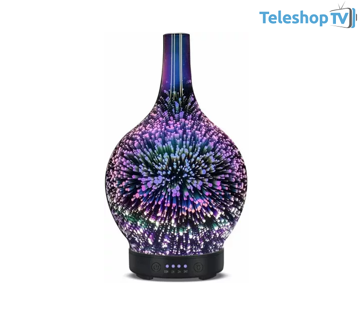 Umidificator ultrasonic aromaterapie 3D din sticla 