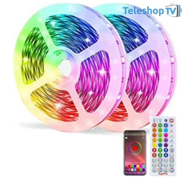 INSTALATIE LED, RGB, VIBRANTA PE MUZICA, CU TELECOMANDĂ ȘI CONTROL DIN SMARTPHONE, 10M