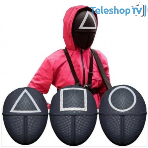 SQUID GAME MASK, MASCA DIN JOCUL CALAMARULUI, PLASTIC REZISTENT