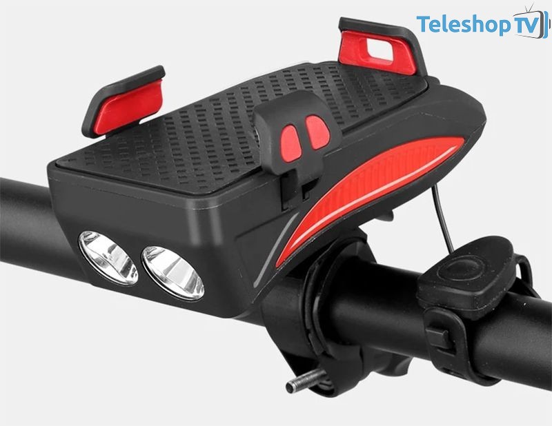 Suport de telefon pentru bicicleta cu lanterna si alarma
