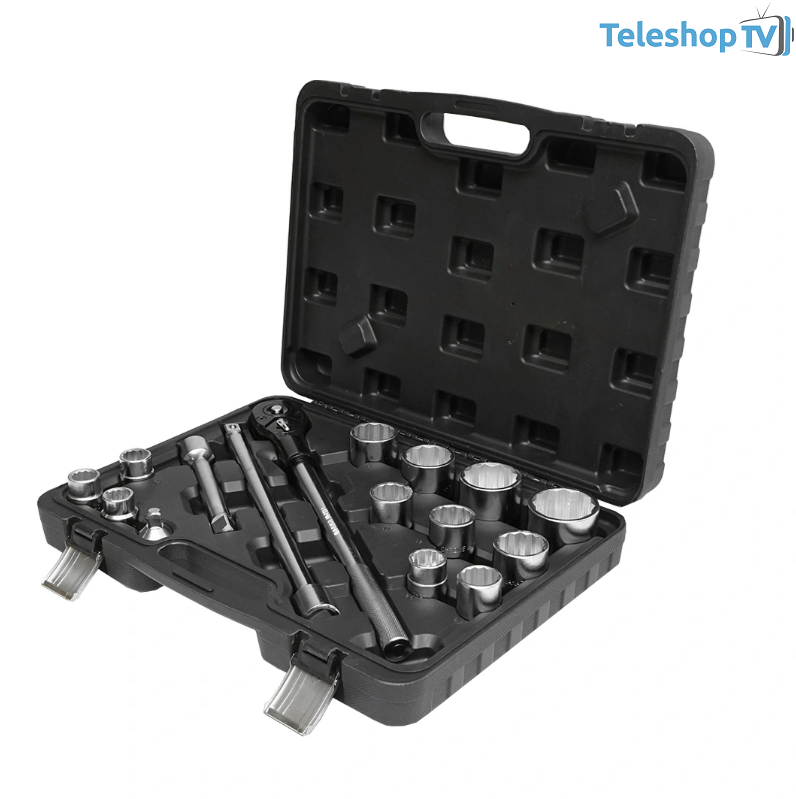 Trusa 16 tubulare 3/4 antrenor cu clichet telescopic