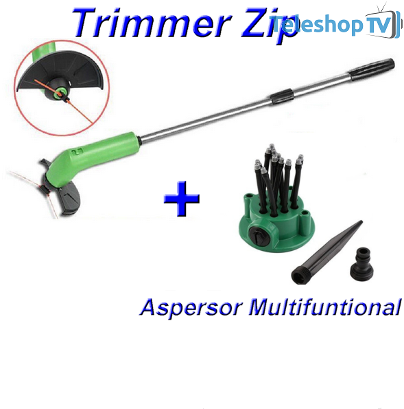 Pachet Promotional Trimmer Zip Original TeleshopTV Aparat Tuns Gradina + Aspersor Multifuntional, Furtunuri Flexibile, Tip Sprinkler, 360 grade 