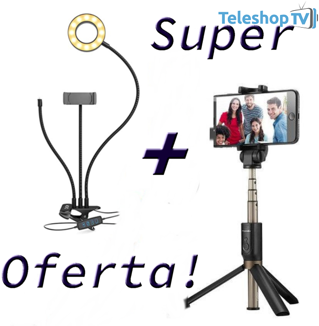 Pachet Promotional!!! Suport flexibil pentru telefon cu 3 moduri + Trepied si selfie stick cu telecomanda pentru telefon