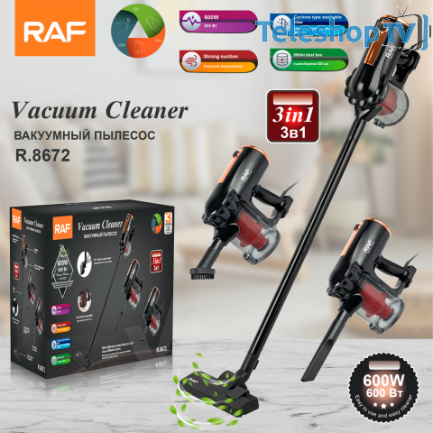 Aspirator RAF-8672 cu filtru HEPA 600W cu accesorii