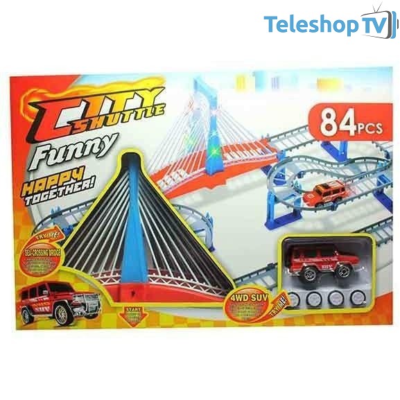 Set Pista cu Masina, 84 piese