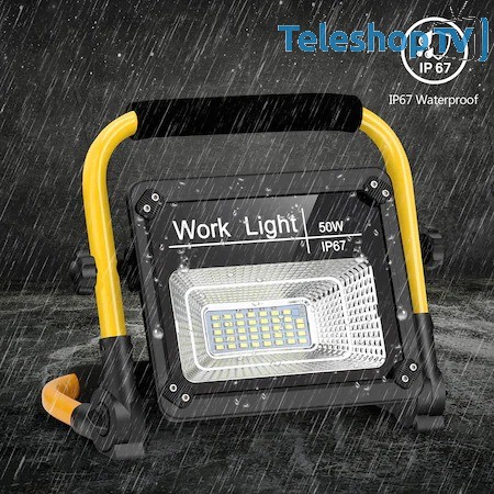 Proiector solar portabil, tip lampa de lucru, 50W, incarcare solara, IP67 