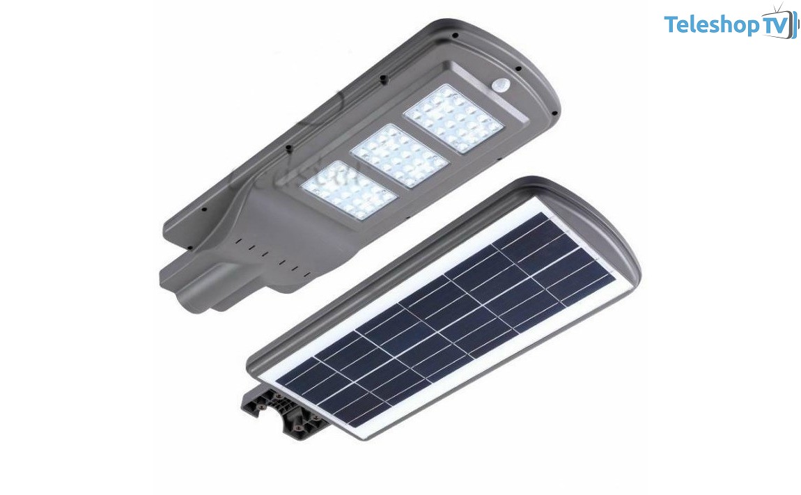 Proiector Stradal LED 60 W, Panou Solar, Senzor Miscare, Senzor Luminozitate