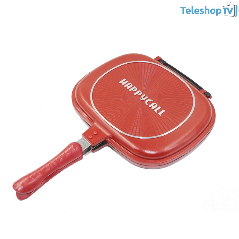 Tigaie Grill dubla din Aluminiu cu interior ceramic , cu manerele prevazute cu magneti pentru inchidere.
