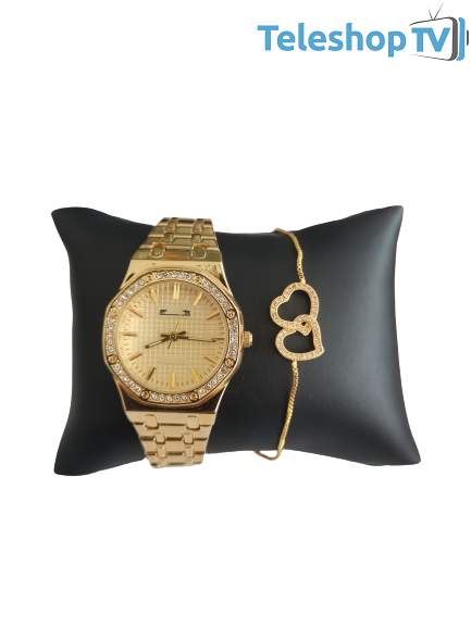 Set Ceas Dama + Bratara Gold Matteo Ferari