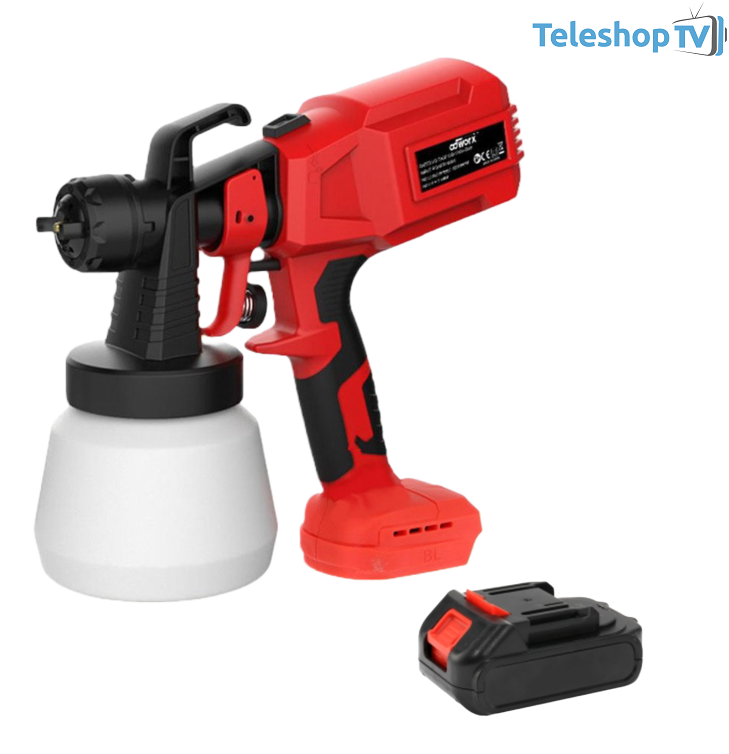 Pistol de vopsit cu acumulator, 21V, Li-Ion,rezervor 800ml, 650ml/min