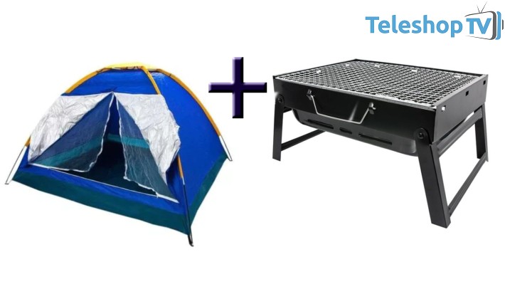 Pachet Vacanta!!! Cort camping 250x 230x 155cm ,pentru 5 persoane + Gratar turistic portabil pliabil