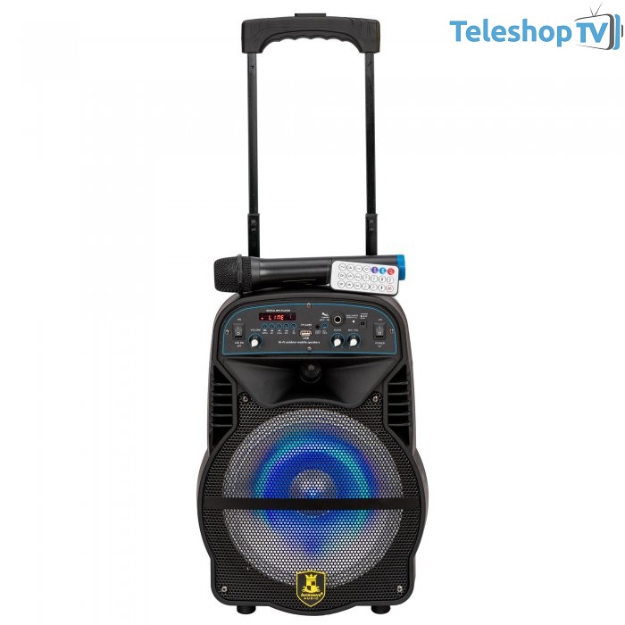 Boxa Activa CH-1012 Tip Troller cu Microfon Wireless , Bluetooth , USB , Card , Radio FM , Telecomanda