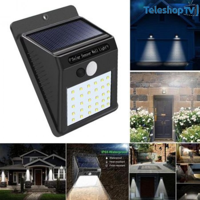 2 x Lampa LED incarcare solara si senzor de miscare 30 x LED Wall Light