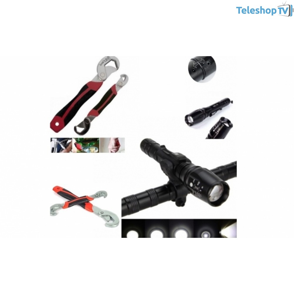 Pachet Promotional Lanterna LED Cree + Set 2 Chei Universale Snap`N Grip