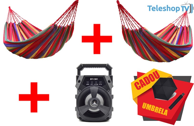 PROMOTIE IMBATABILA! Set 2 hamace + Boxa Portabila + Umbrela Cadou