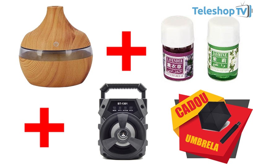 PROMOTIE IMBATABILA! Umidificator aromaterapie + ULEI 10ML AROMATERAPIE + Boxa Portabila + Umbrela Cadou, TOTUL LA DOAR 99.90 LEI!