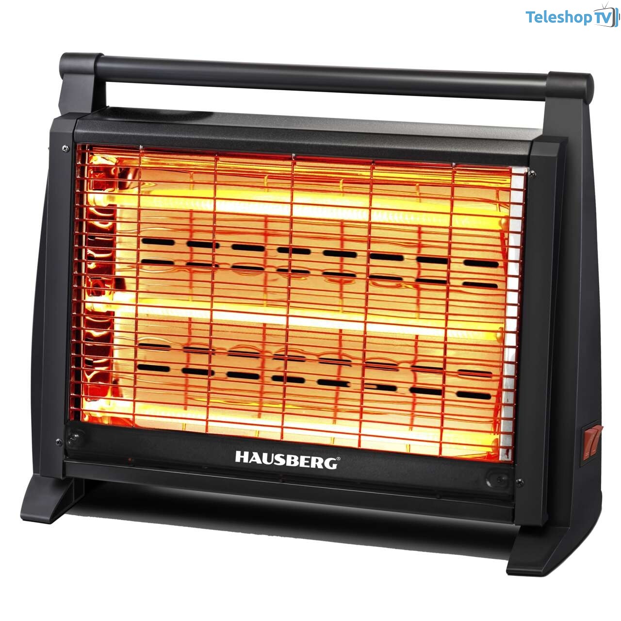 Radiator electric Hausberg HB-8761, 1500 W, 3 tuburi cu quartz, negru