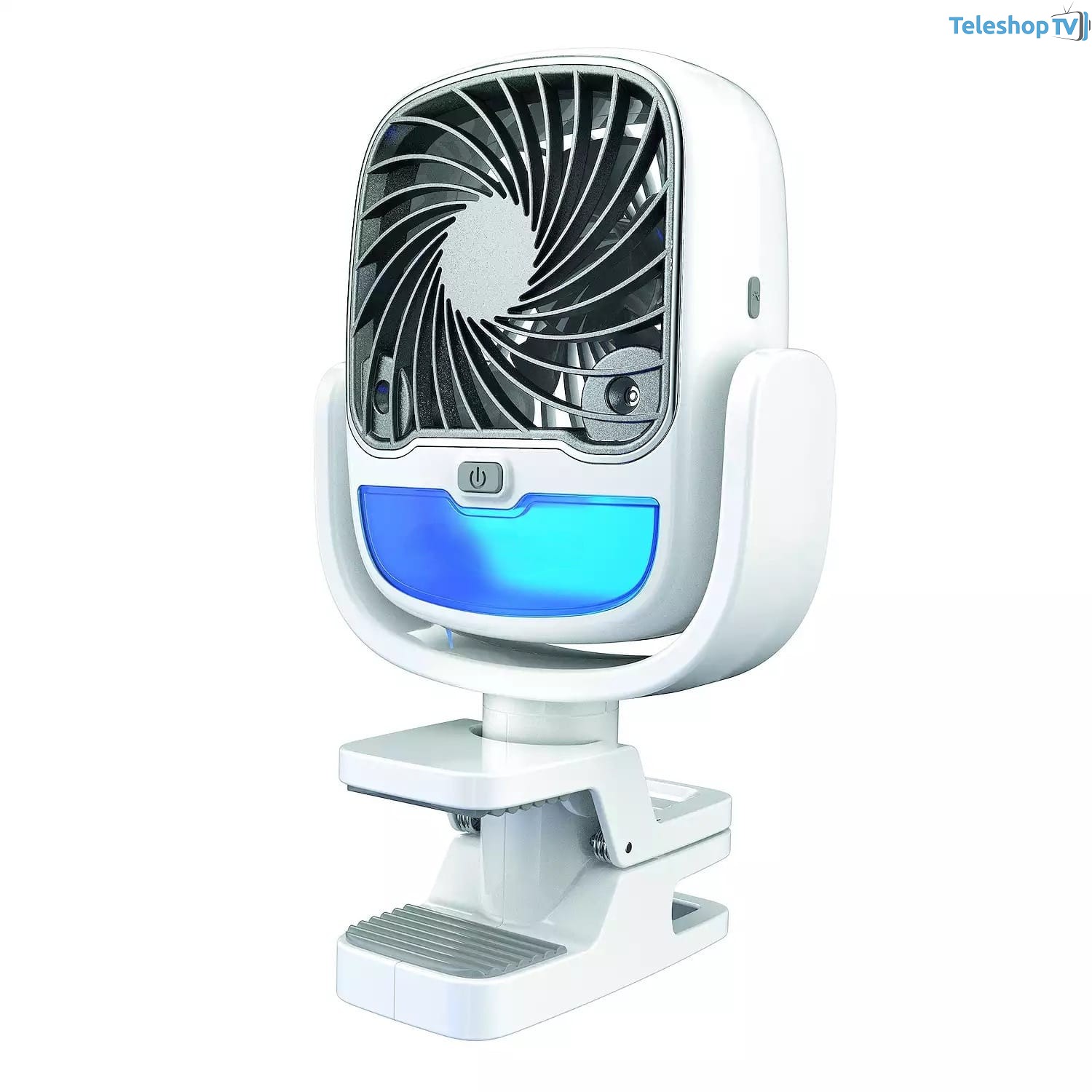 Ventilator portabil cu apa, calitate premium, AIR COOLER, port USB, rezervor de 200 ml, 3 viteze, Led schimbator in diferite culori, clema de pridere, rotire 360 grade, camping/picnic/drumetii/sala/birou/plaja, 26.5 x 16 x 7.5 cm