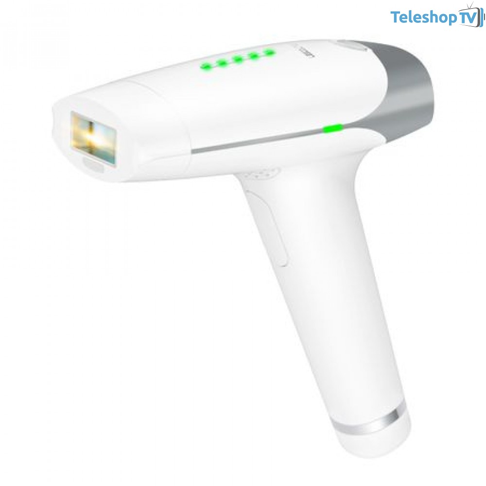 Epilator IPL, 5 trepte de intensitate, 300.000 pulsatii, 2 capete interschimbabile