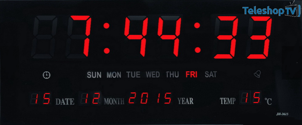 Ceas de perete cu afisaj digital, termometru, calendar