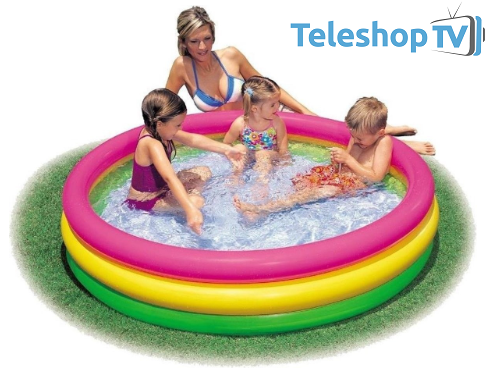 Piscina pentru copii cu baza moale, Intex 57412, 173 litri, 114x25cm