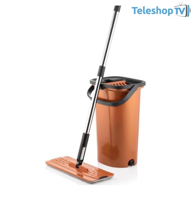 Mop plat cu galeata si storcator, 5 litri 