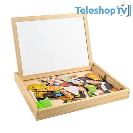 Tabla magnetica educationala pentru copii cu piese de puzzle