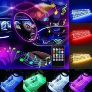 Kit Iluminare Ambientala LED Interior Masina, Multicolor RGB cu Telecomanda