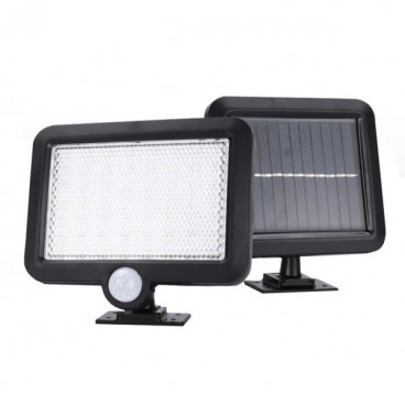 Lampa 56 LED cu alimentare solara, senzor lumina si senzor miscare